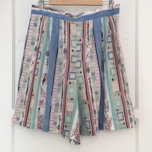 Vintage High Waisted Abstract Pastel Shorts